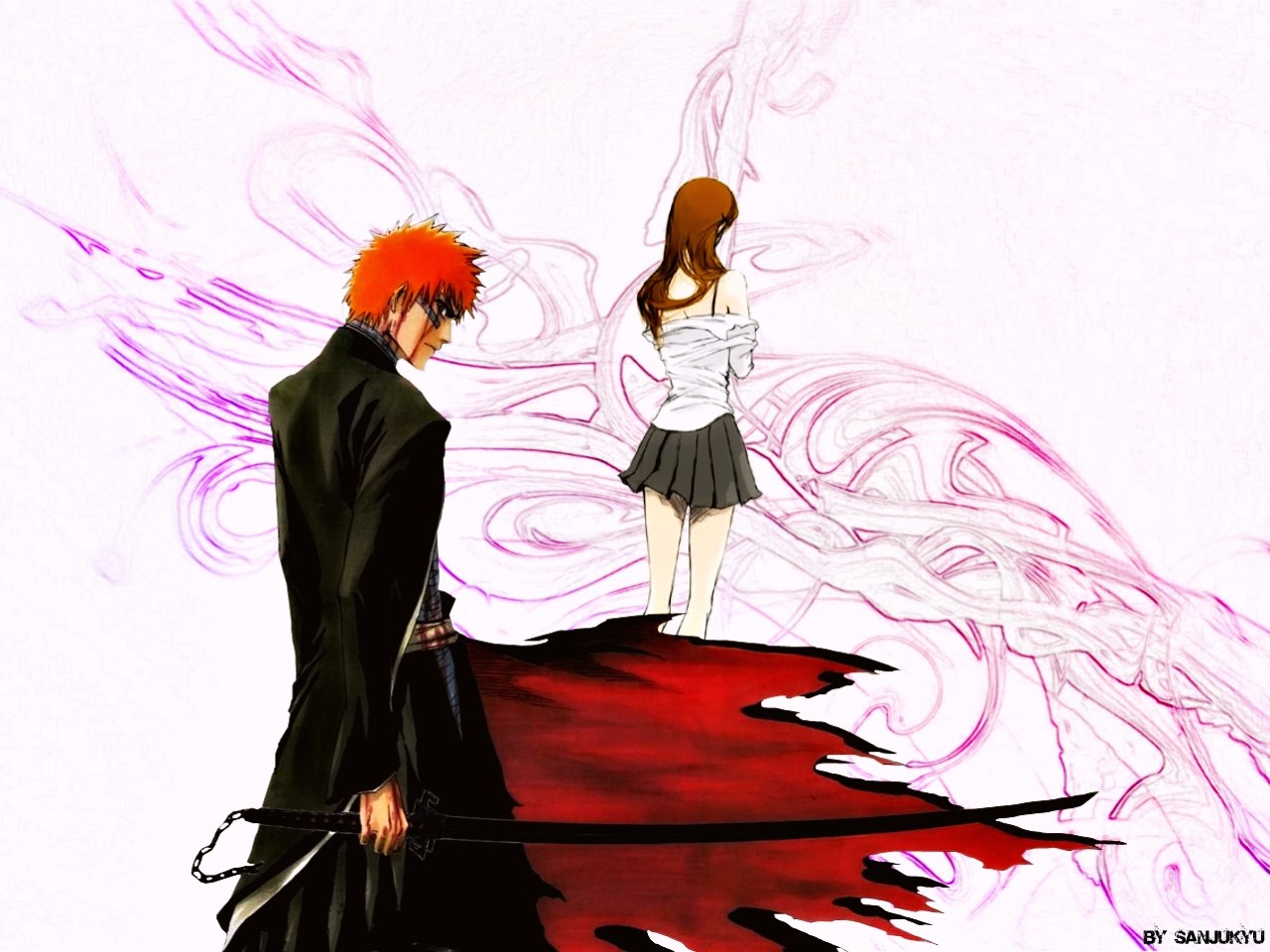 1280x960 Free screensaver bleach. 