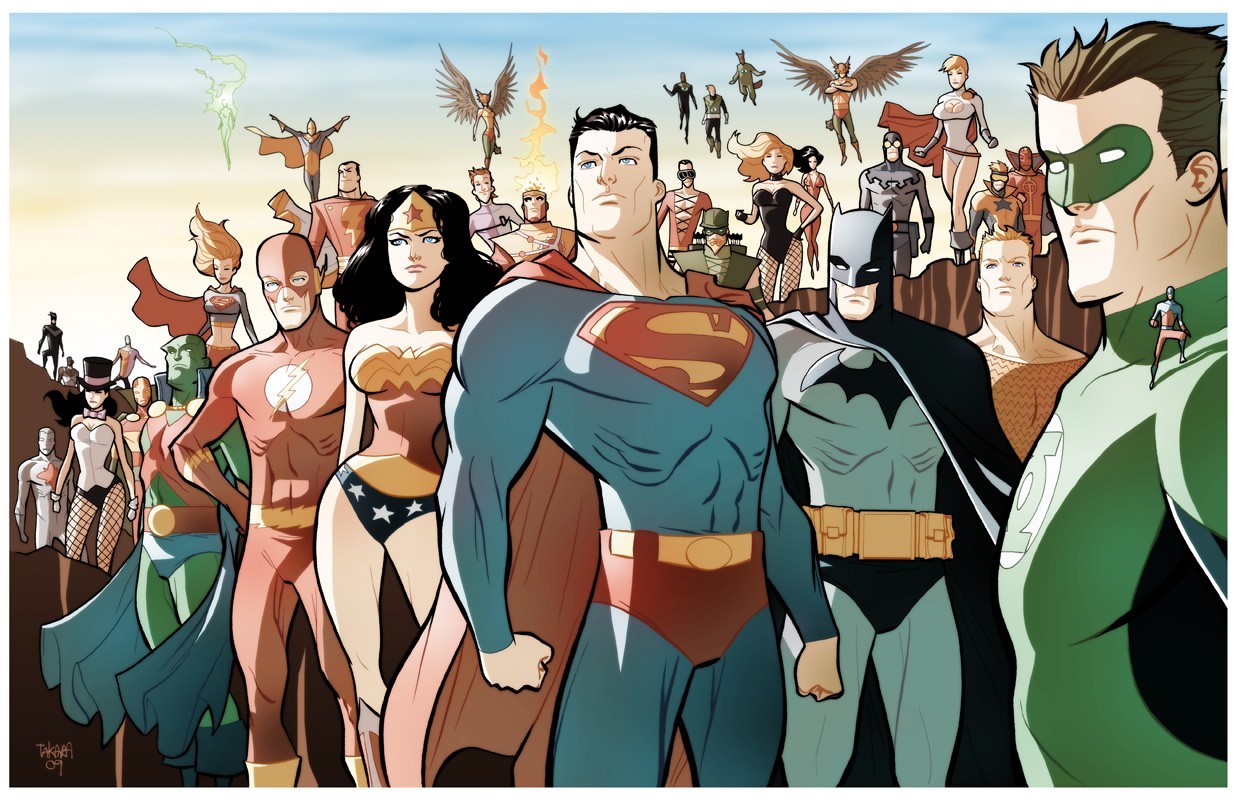 justice league superman batman wonder woman green lantern the flash martian manhunter supergirl aquaman green arrow hawkgirl wallpaper