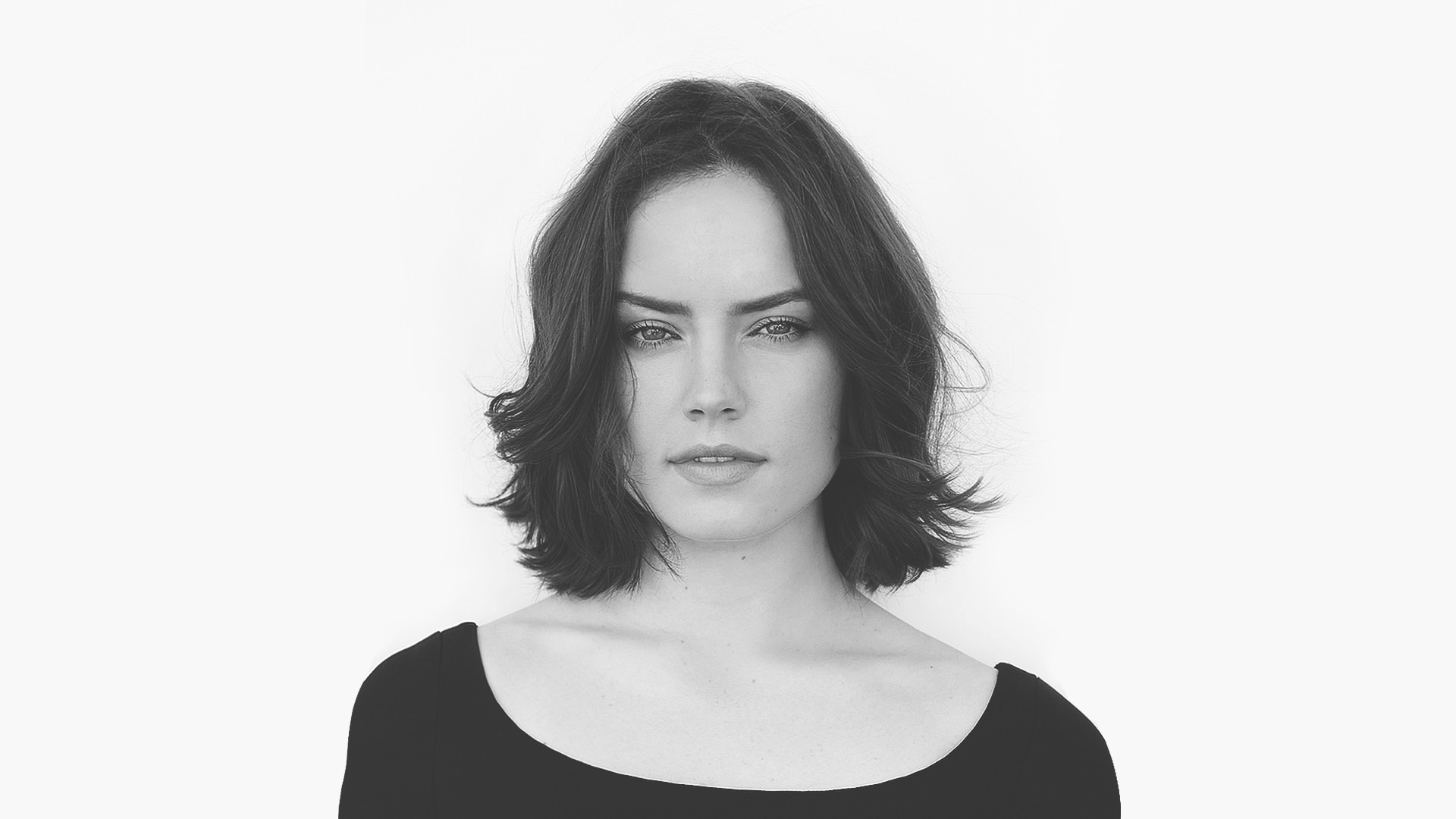 1920x1080 face women daisy ridley monochrome wallpaper JPG 163 kB