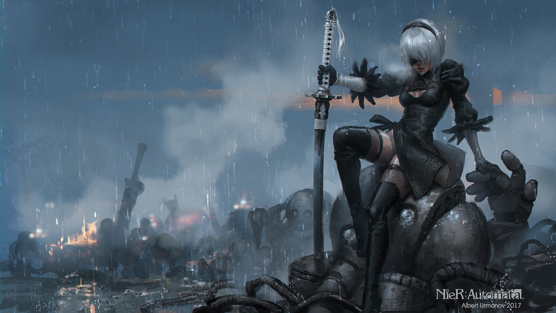 2b nier automata nier automata sword wallpaper