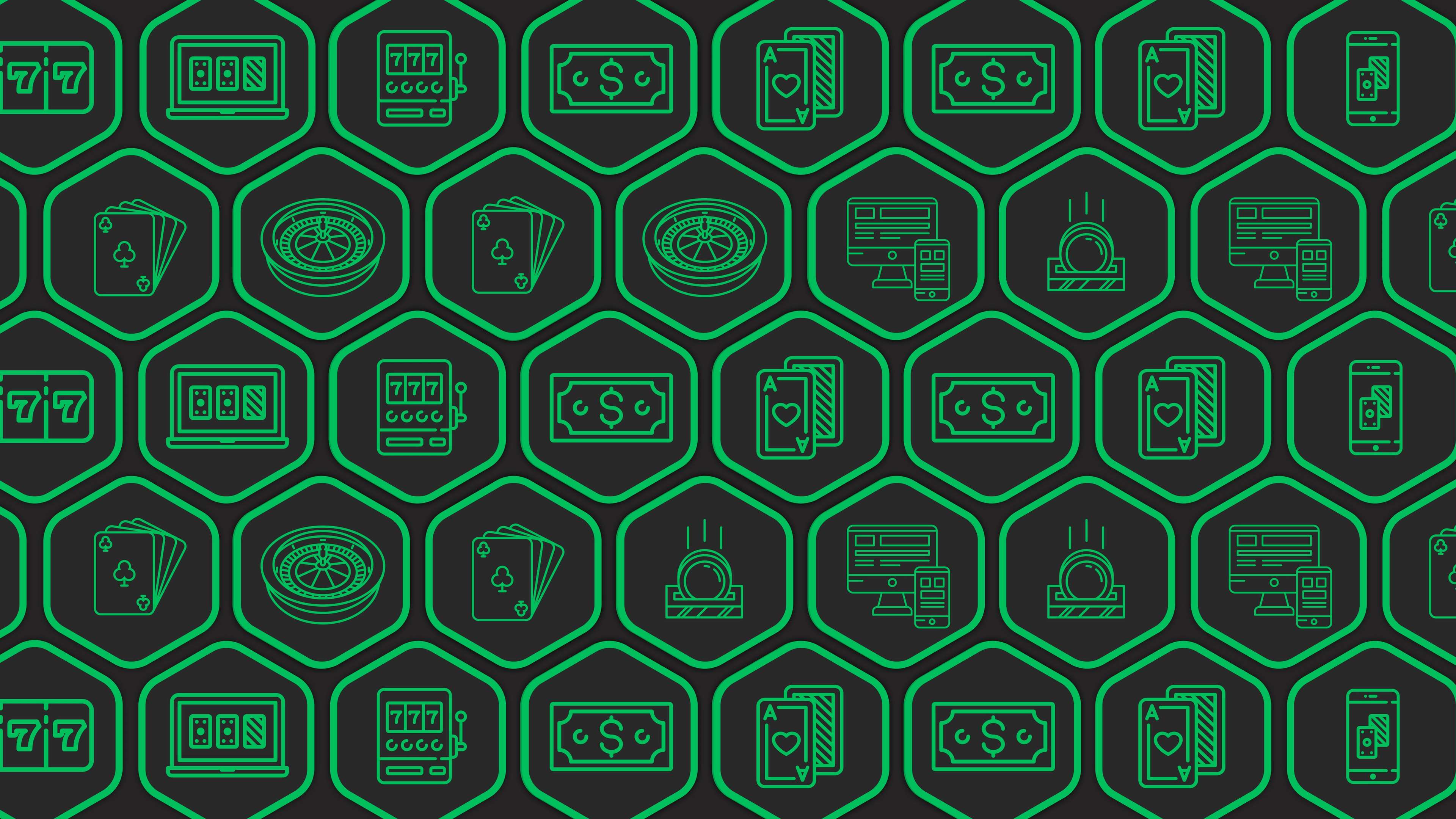 3840x2160 hexagons with casino games, noneycomb with casino games 4k wallpaper JPG 647 kB