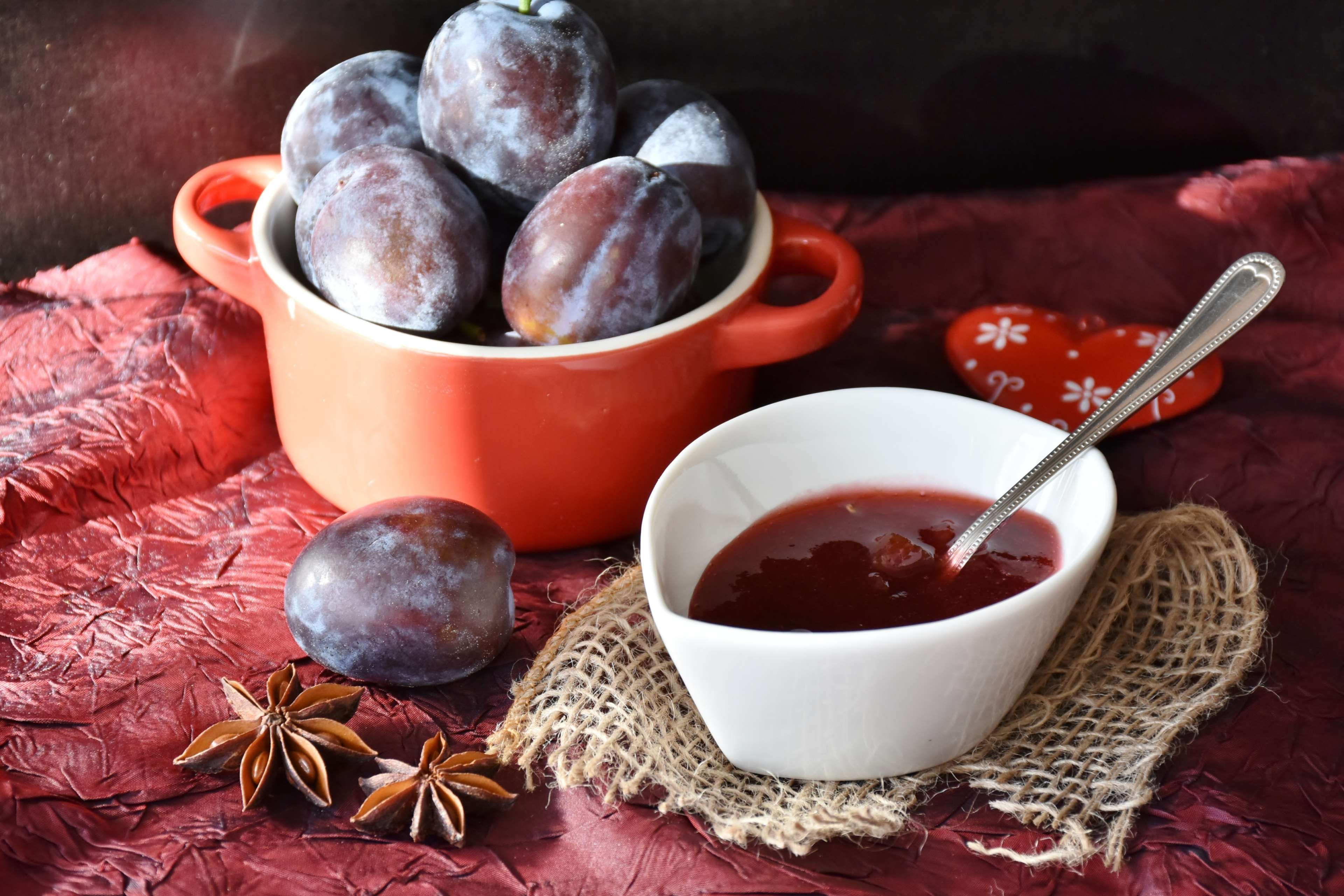 boil down, breakfast, cook, eat, fruit, gelling sugar, jam, jelly, make durable, plums, purple by, sugar, sweet, violet 4k wallpaper