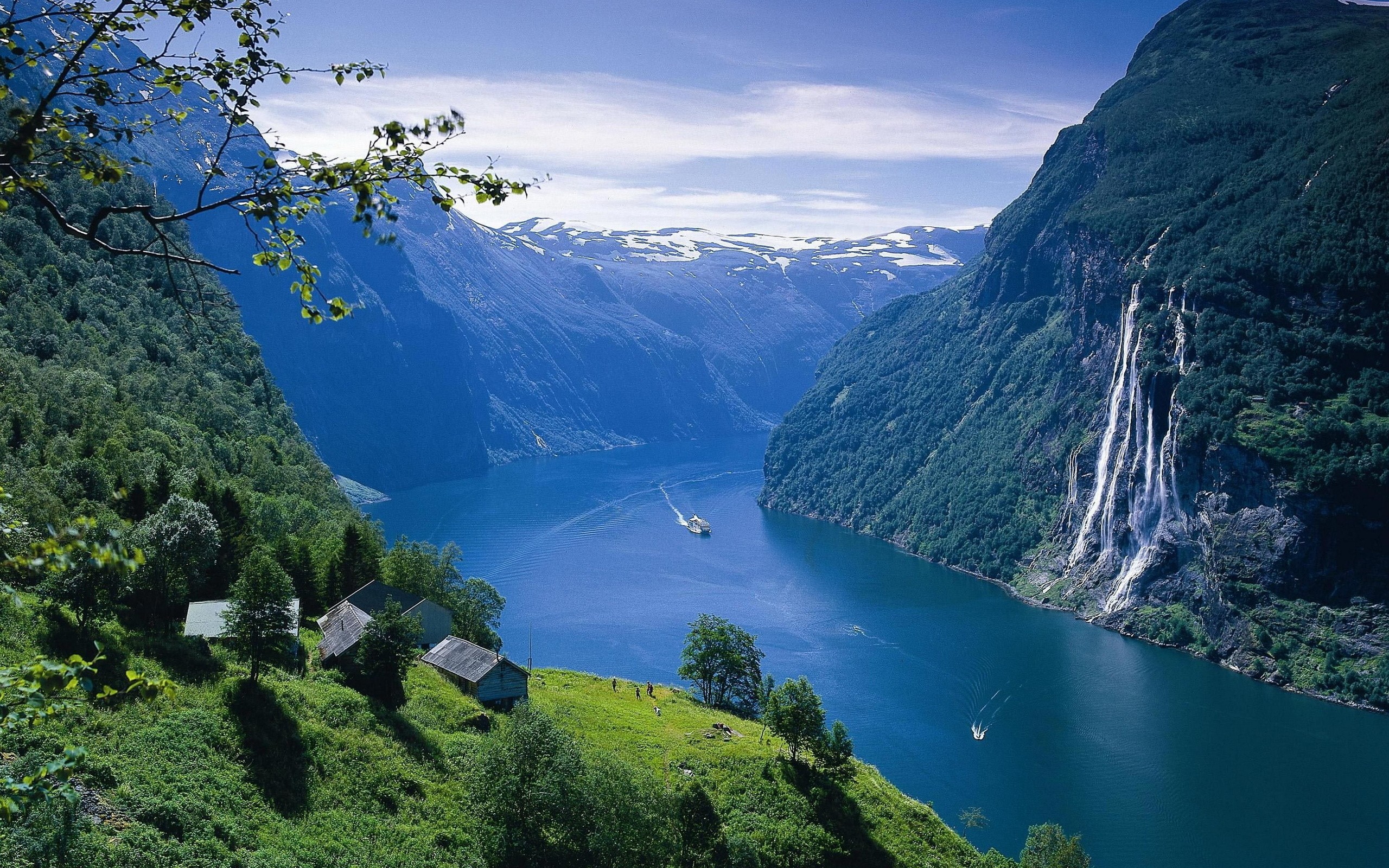 2560x1600 earth, fjords, nature, norway, waterfalls