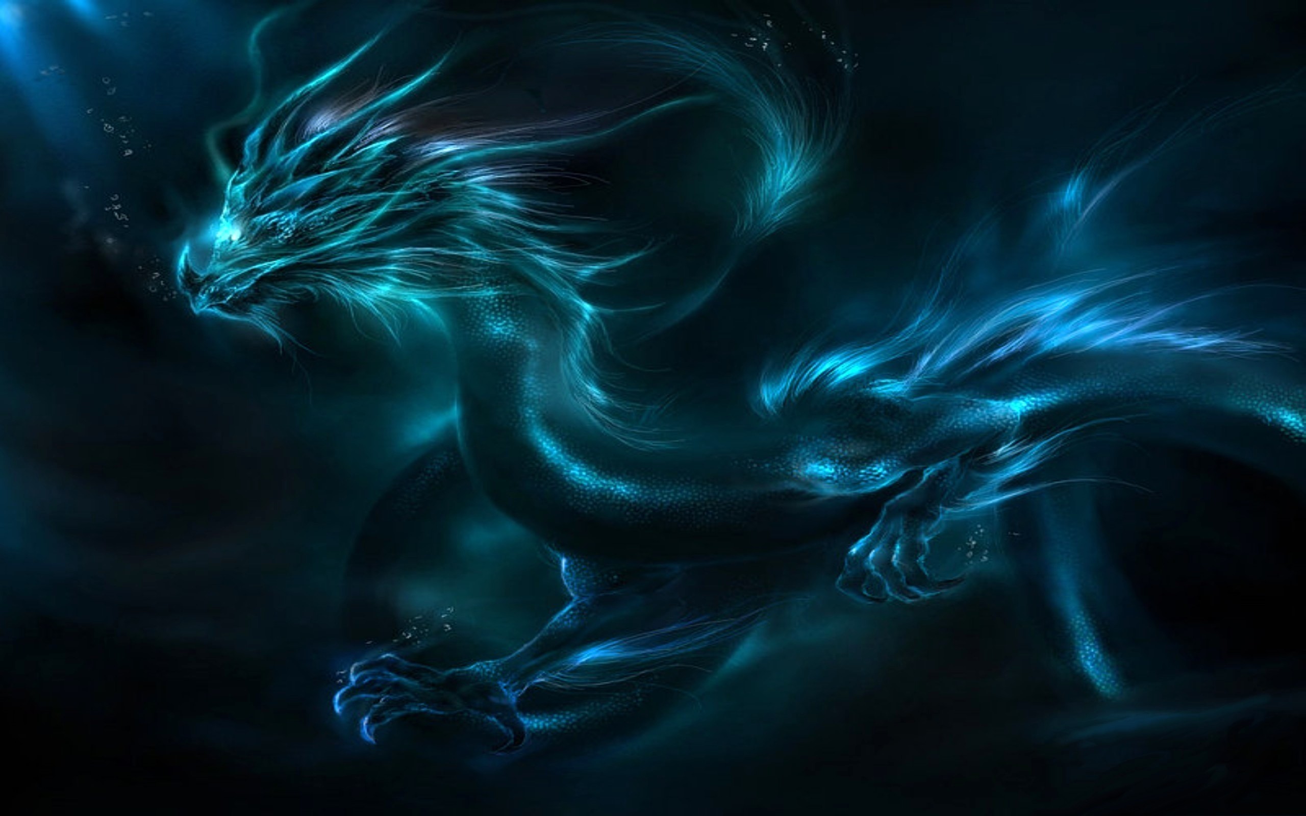 Dragon, Pattern, Neon, Shadows wallpaper