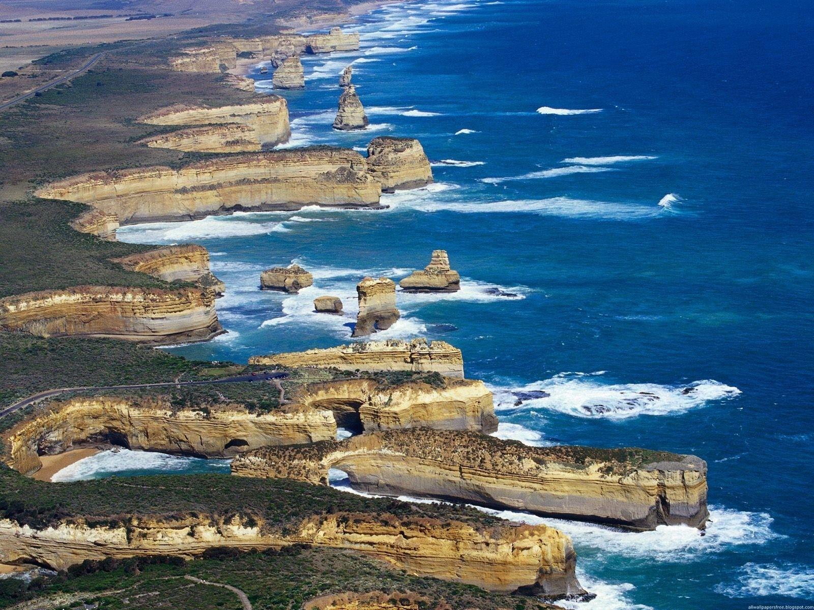 1600x1200 Coast, Rocks, Blue water, Land, Sea, Australia wallpaper JPG 