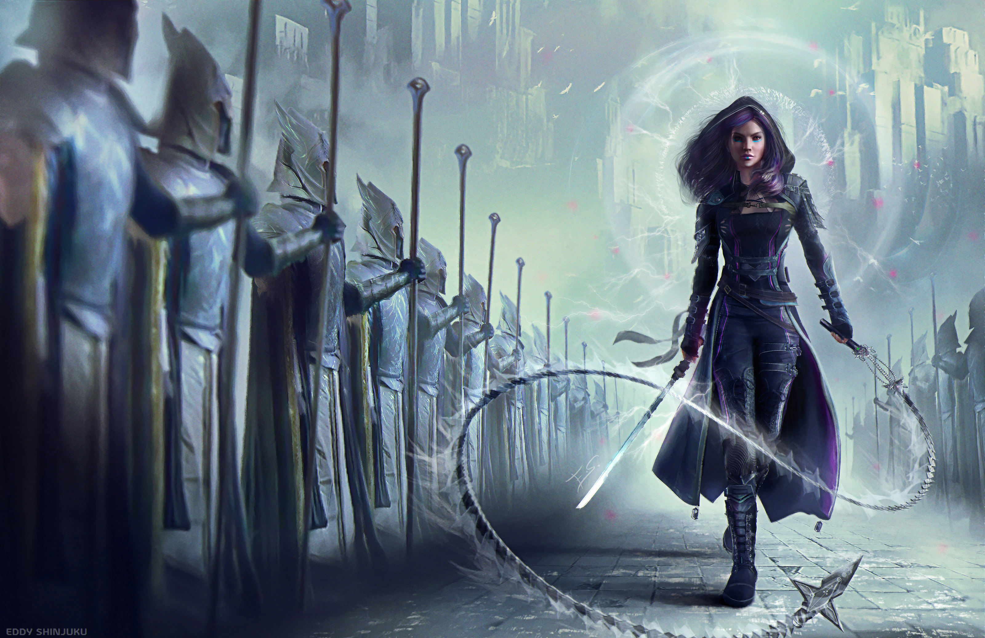 Chain, Woman Warrior, Sword, Girl, Armor, Warrior wallpaper