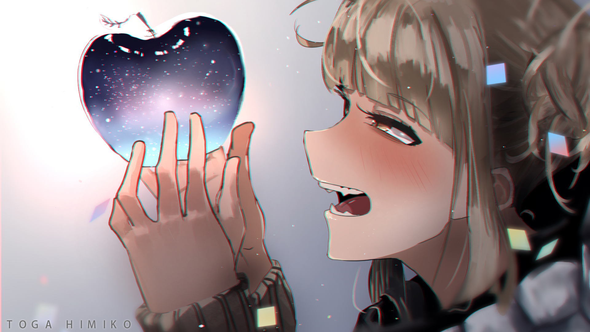 1920x1080 Blonde, Apple, Blush, Himiko Toga, Boku no Hero Academia, My Hero Academia, Anime, Fangs, Yellow Eyes wallpaper JPG 