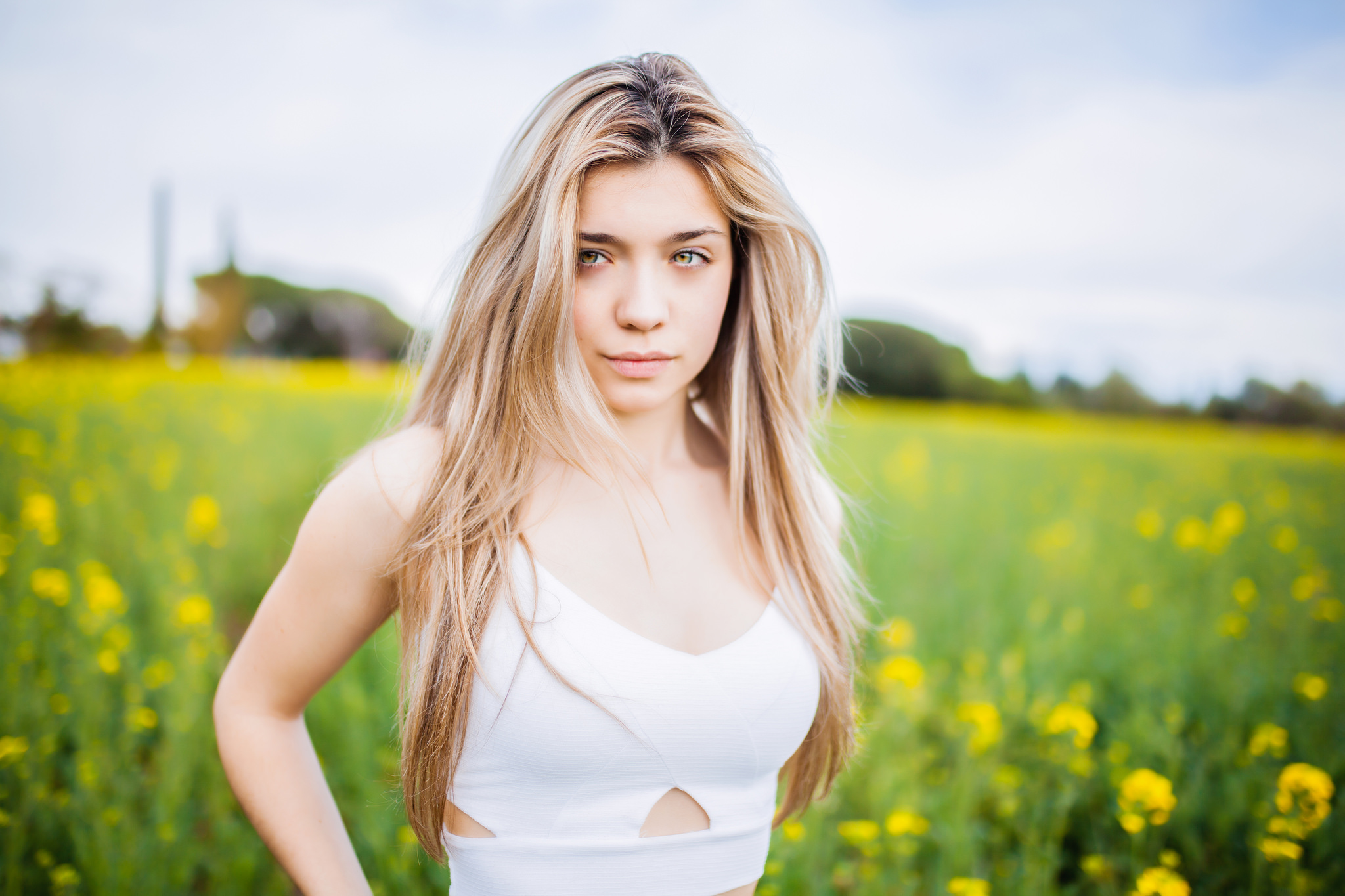 Depth Of Field, Blonde, Woman, Long Hair, Girl, Model wallpaper