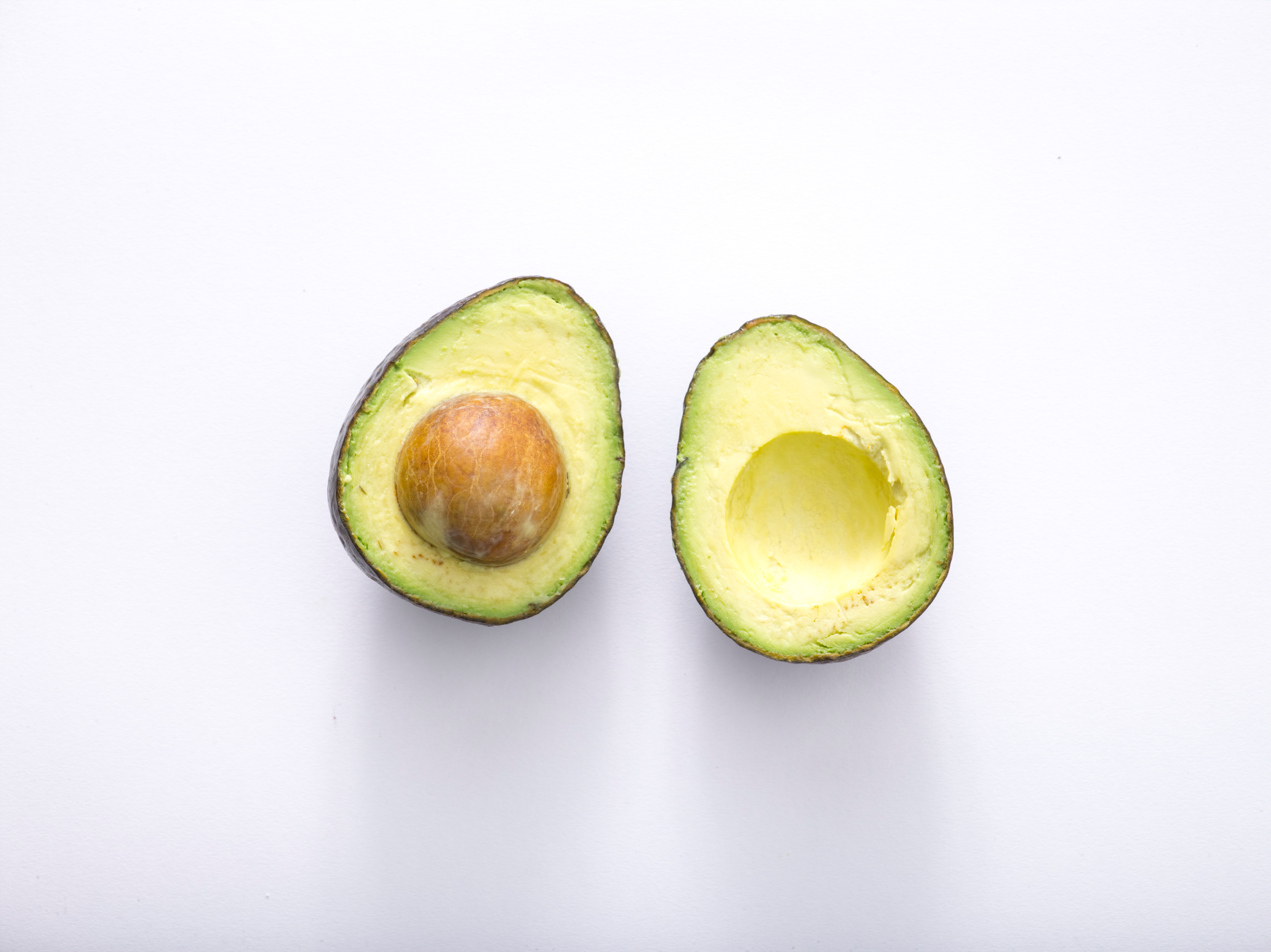 8984x6732 shadow, brown, avocado, topdown, white, Creative Commons images, yellow, food, green, white background