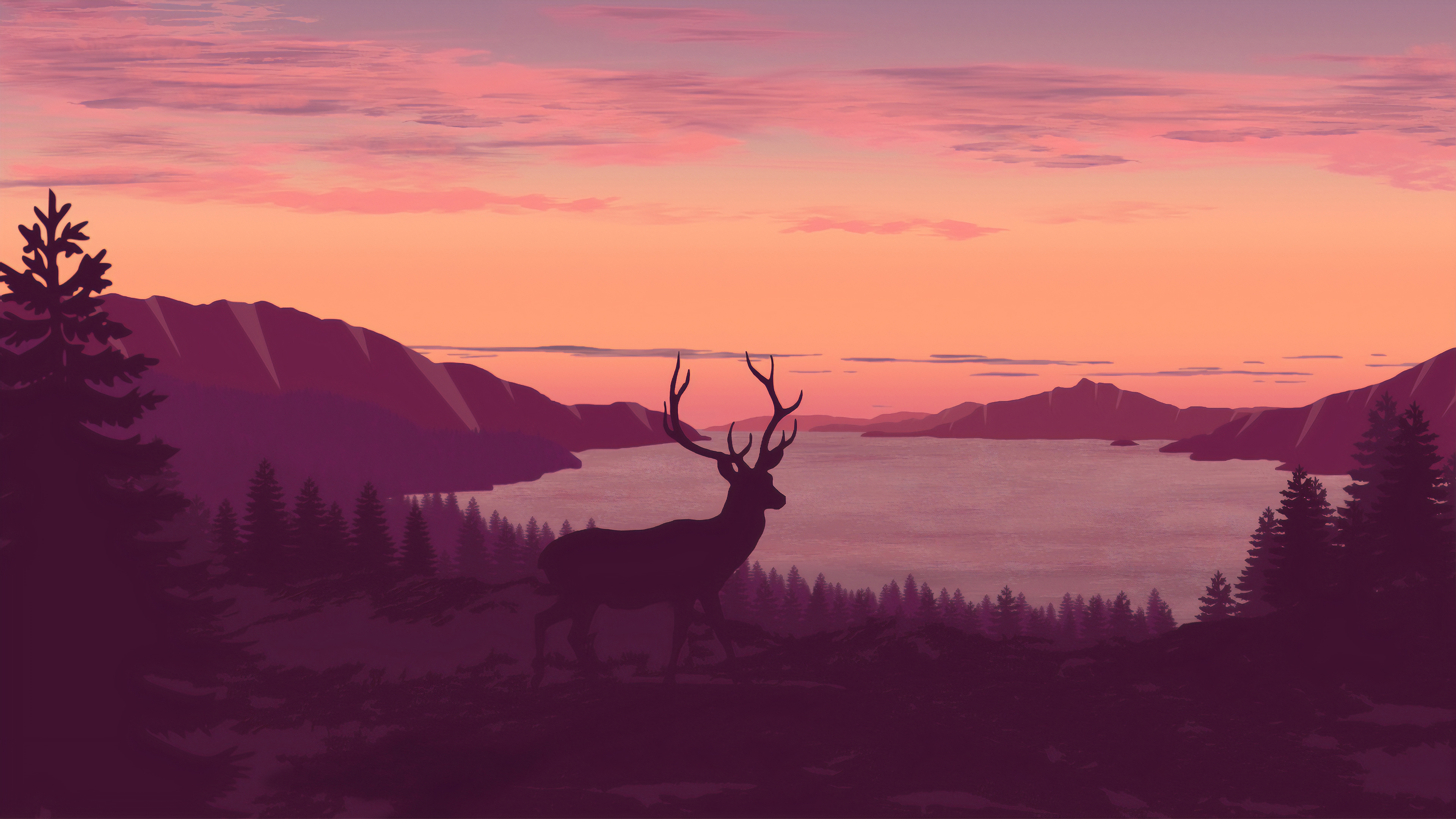 reindeer, minimalism, minimalist, artist, artwork, digital art, hd, 4k, deviantart