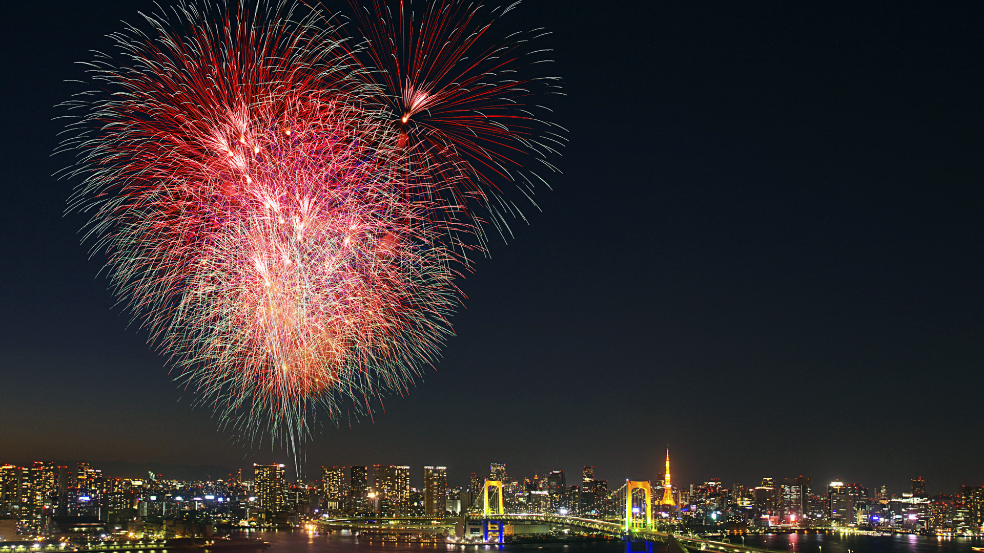 1920x1080 tokyo, japan, salute, japan, tokyo, odaiba, fireworks